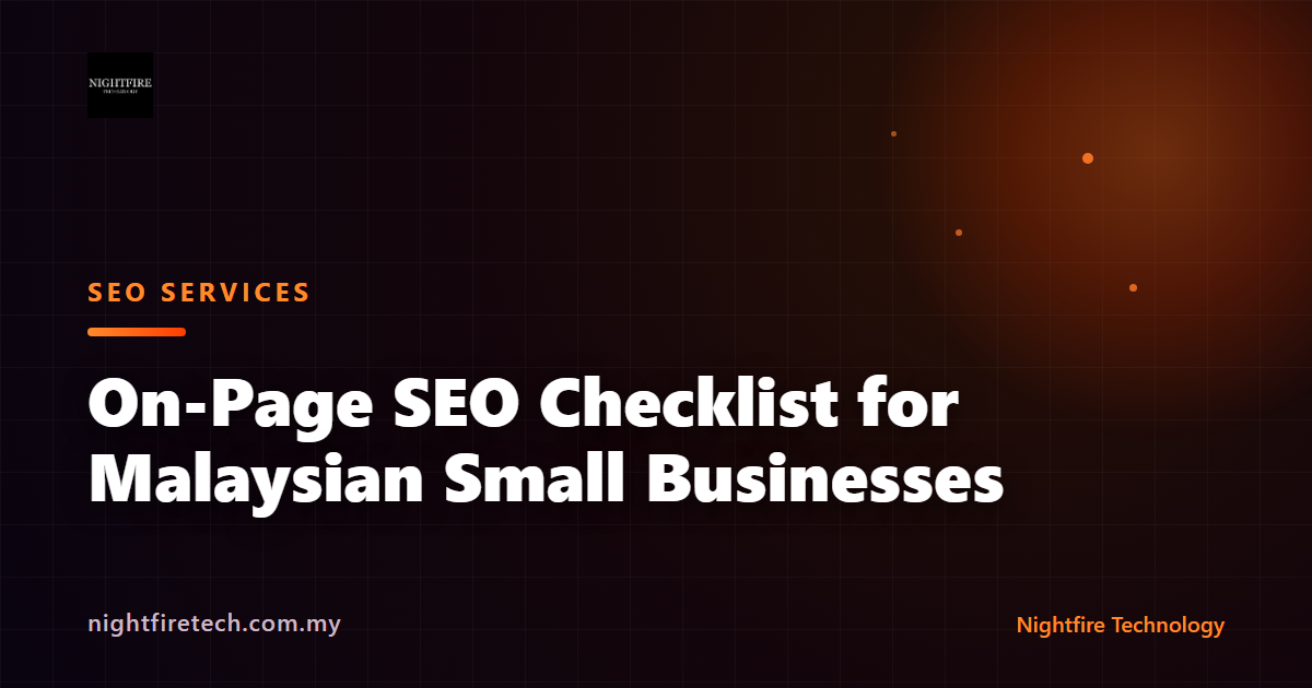 On-Page SEO Checklist for Malaysian Small Businesses