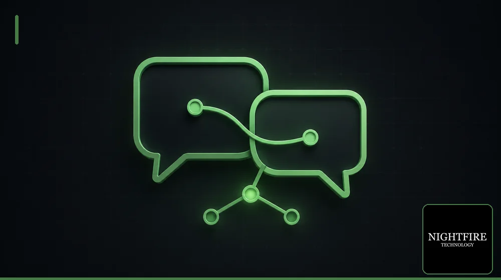Abstract illustration of a FAQ speech bubble with question and answer structure